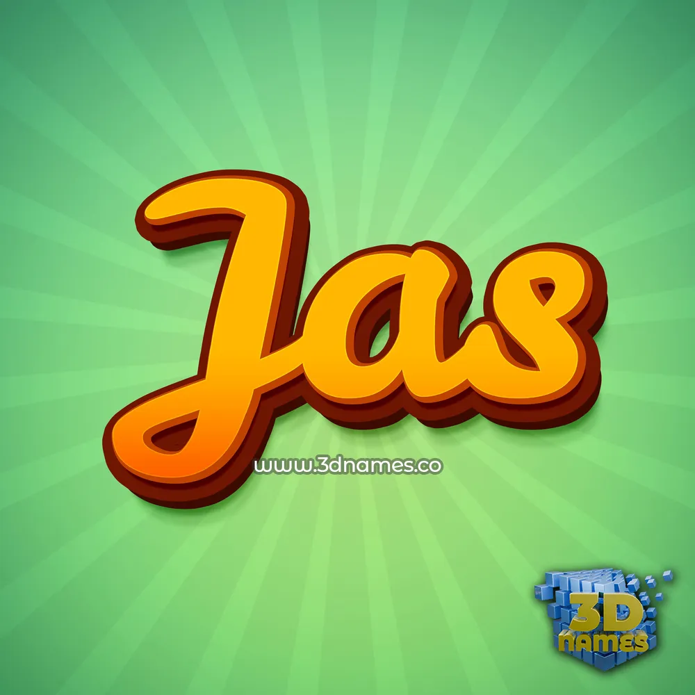 jas in Green Rays style - 3D name wallpaper