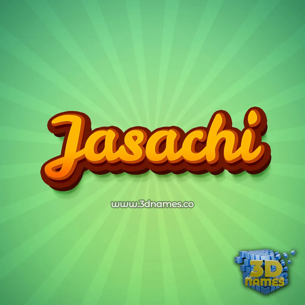 jasachi in Green Rays style - 3D name wallpaper