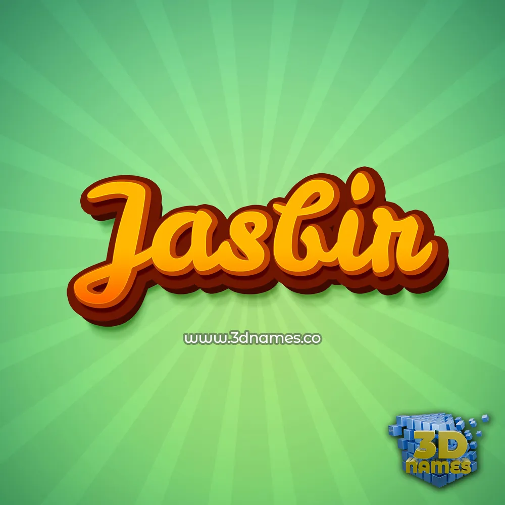 jasbir in Green Rays style - 3D name wallpaper
