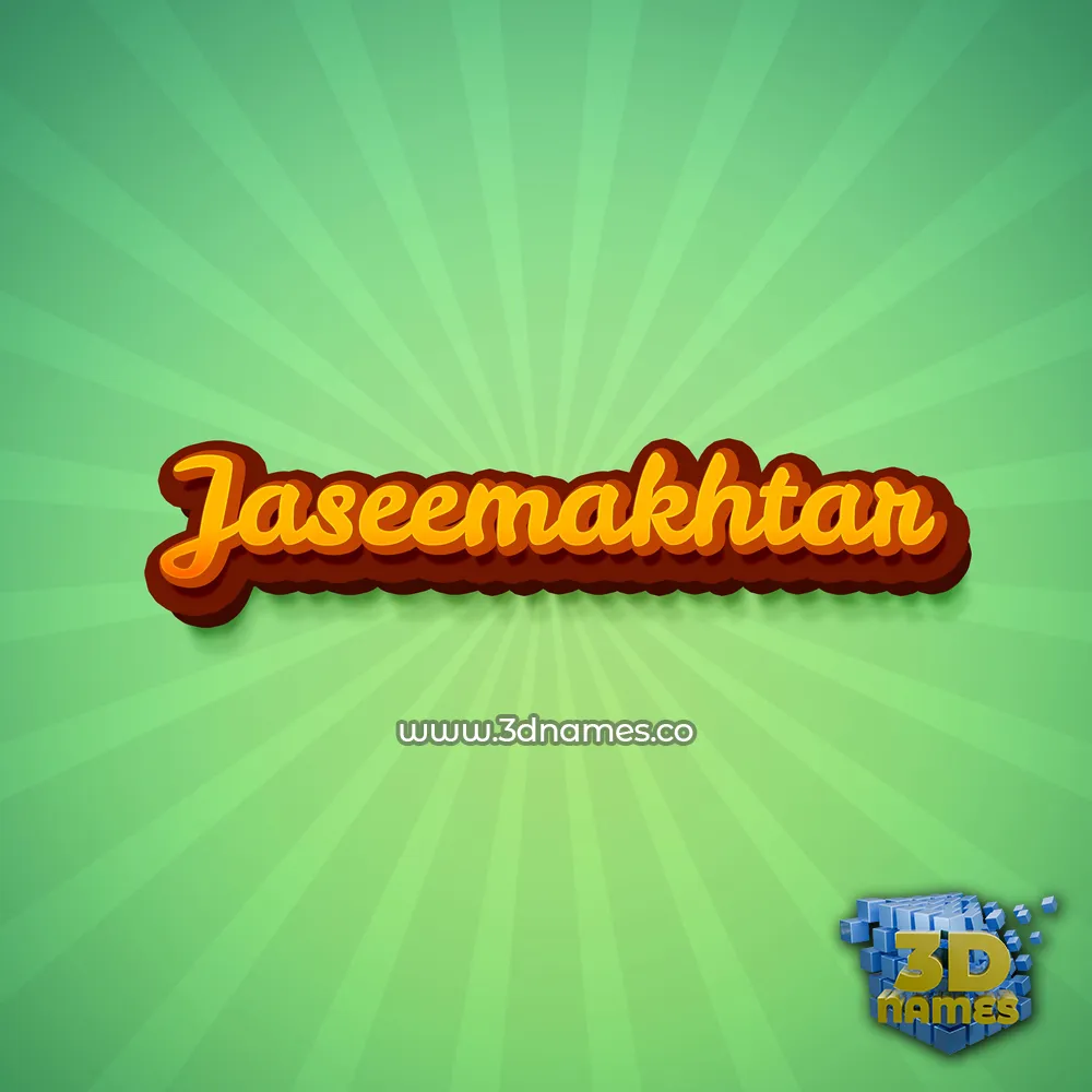 jaseemakhtar in Green Rays style - 3D name wallpaper