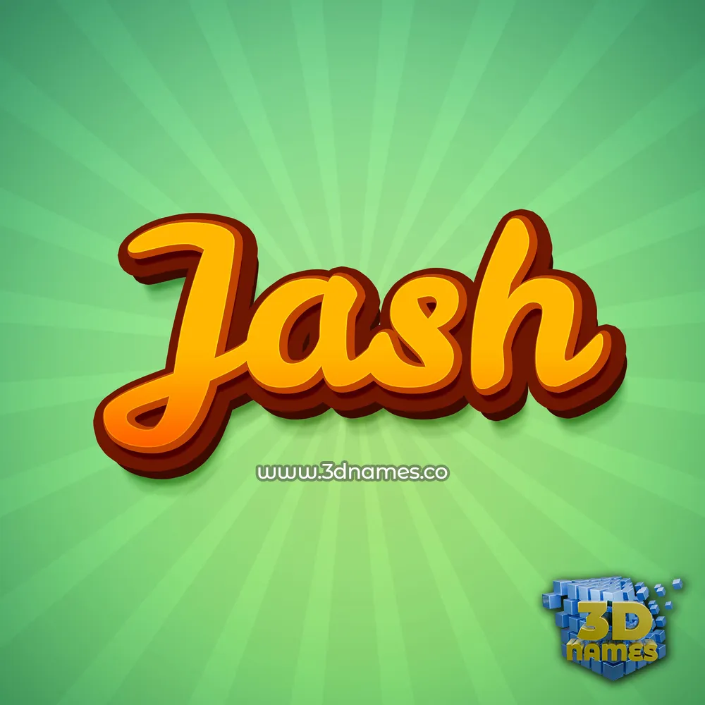 jash in Green Rays style - 3D name wallpaper
