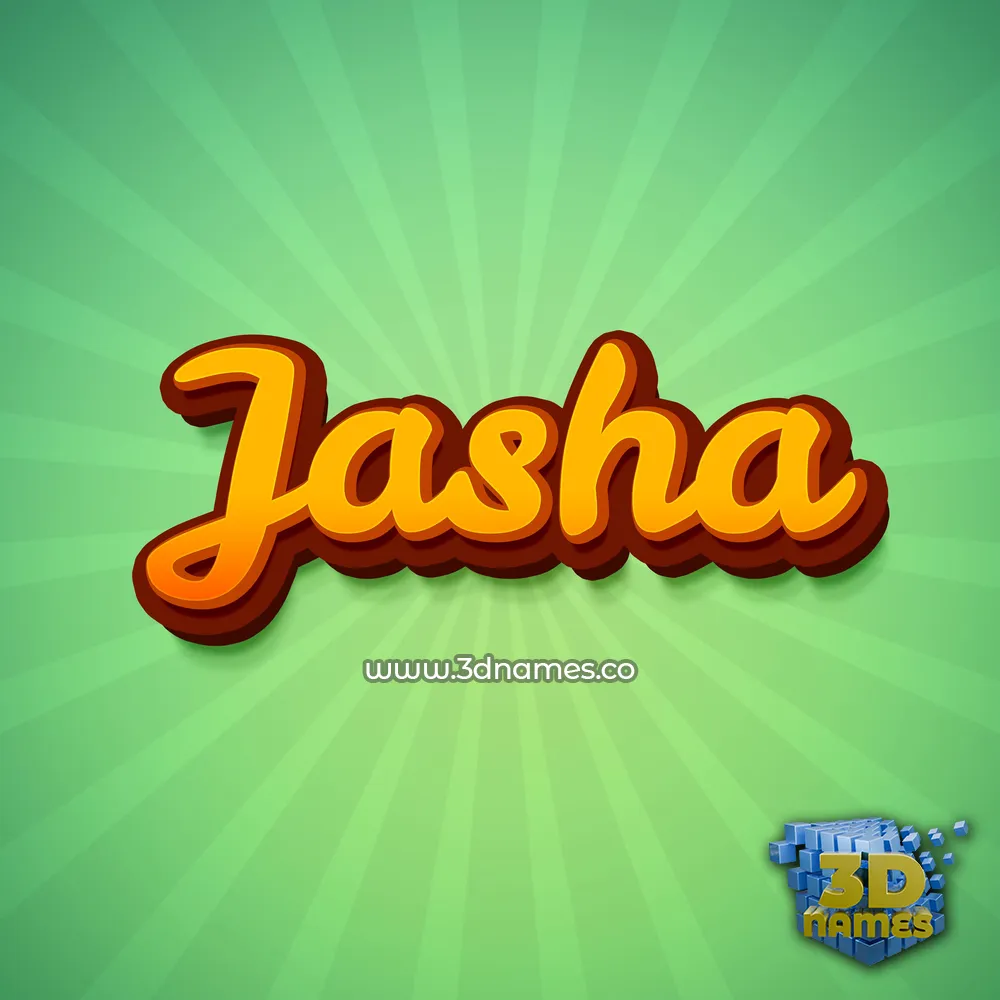 jasha in Green Rays style - 3D name wallpaper