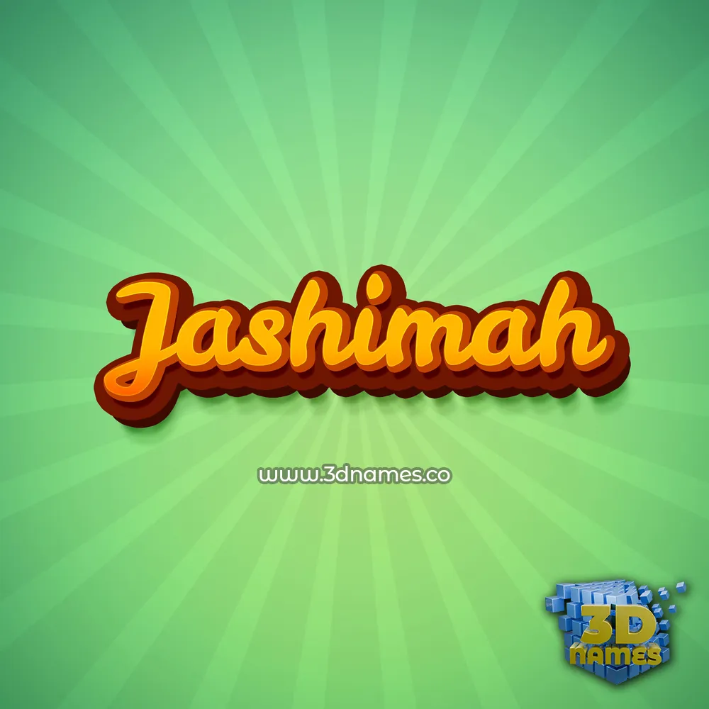 jashimah in Green Rays style - 3D name wallpaper