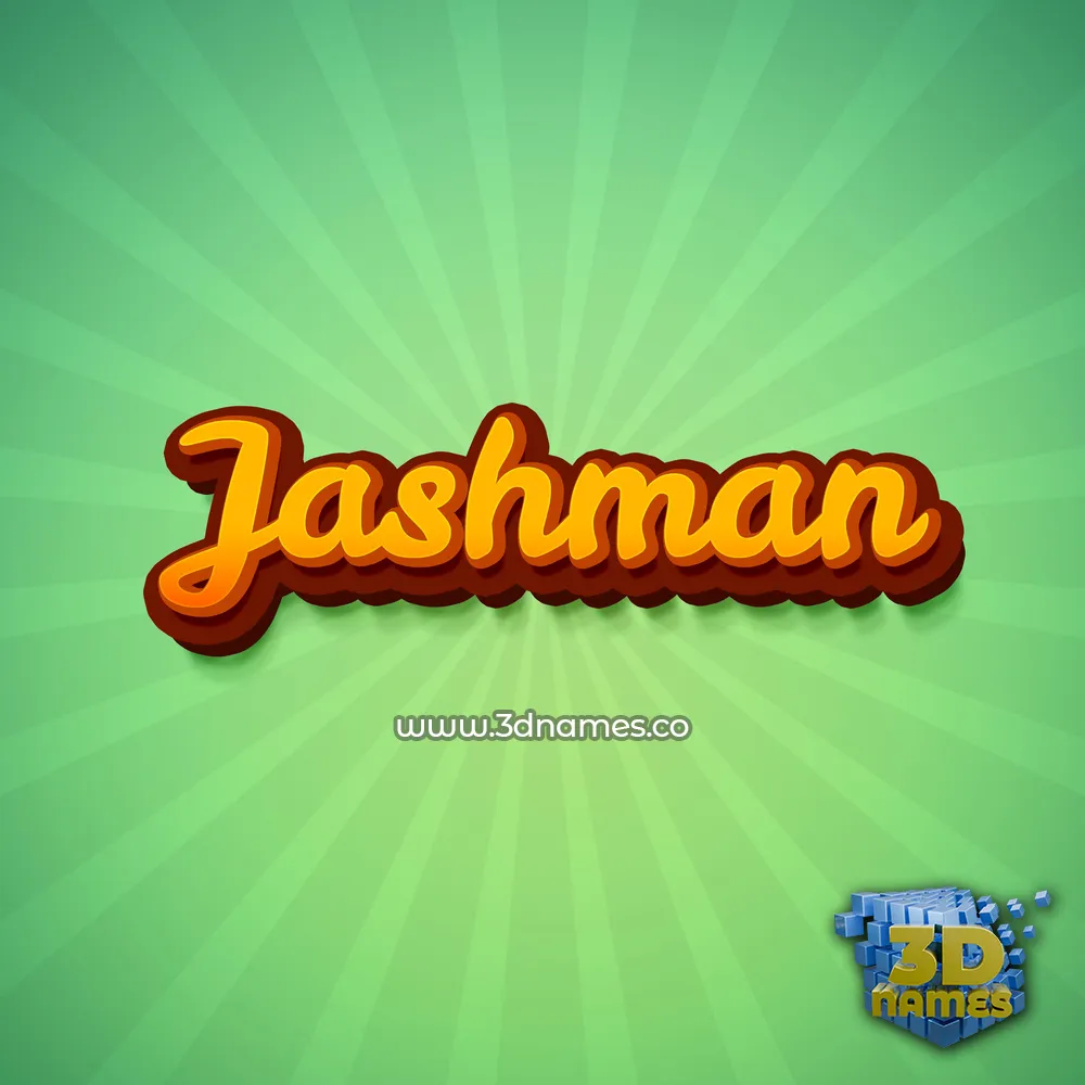 jashman in Green Rays style - 3D name wallpaper