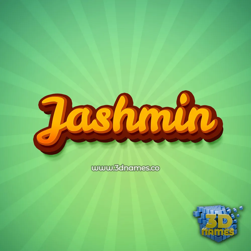jashmin in Green Rays style - 3D name wallpaper