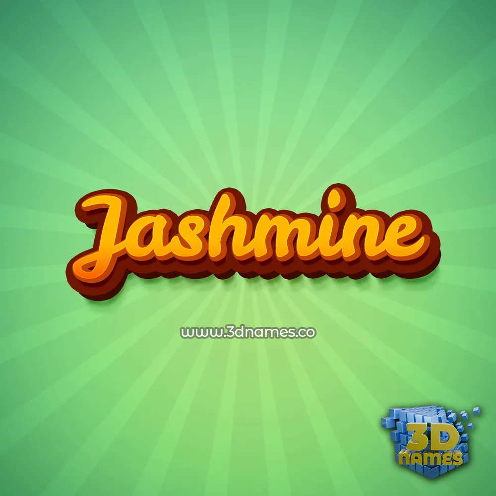 jashmine in Green Rays style - 3D name wallpaper