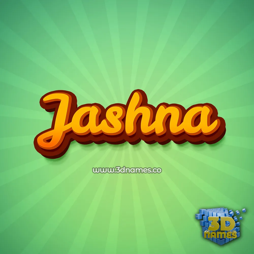 jashna in Green Rays style - 3D name wallpaper