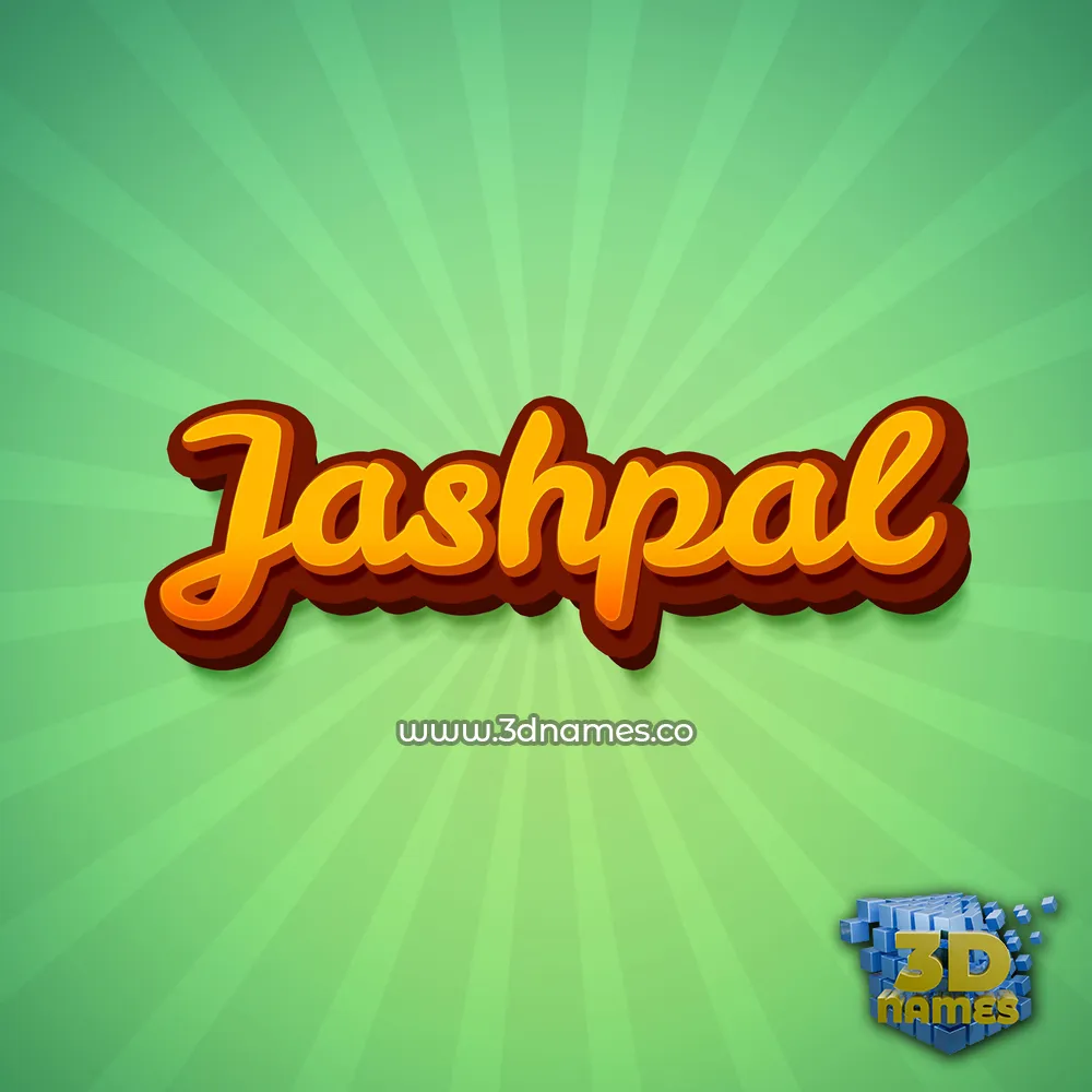 jashpal in Green Rays style - 3D name wallpaper