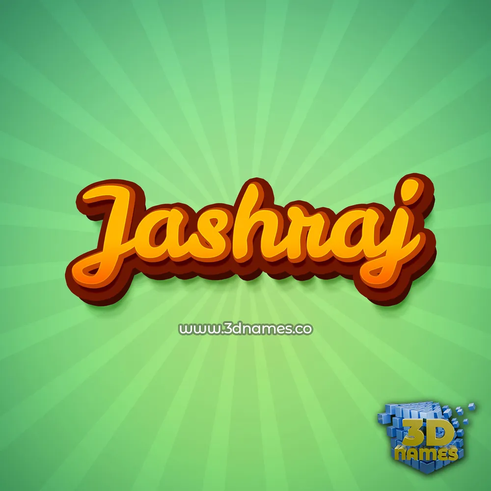 jashraj in Green Rays style - 3D name wallpaper