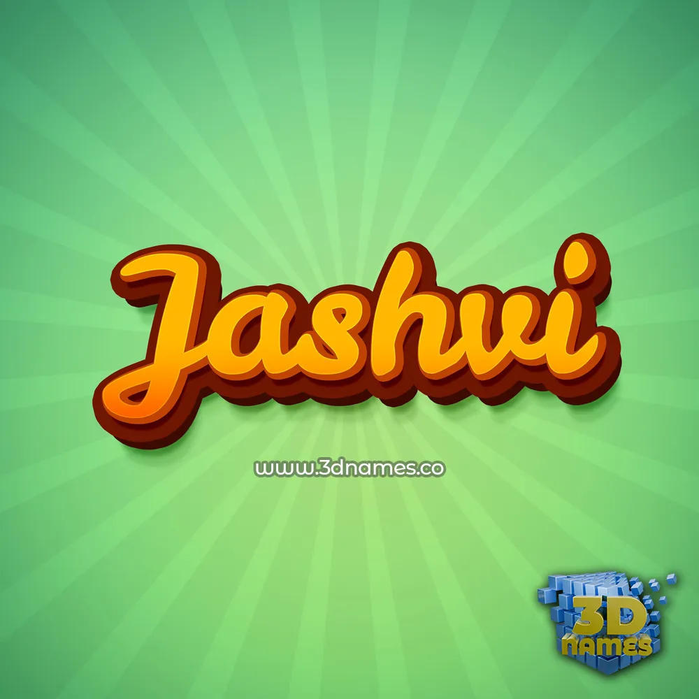 jashvi in Green Rays style - 3D name wallpaper