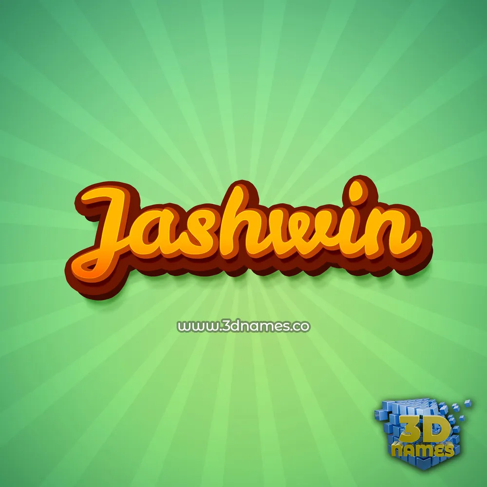 jashwin in Green Rays style - 3D name wallpaper