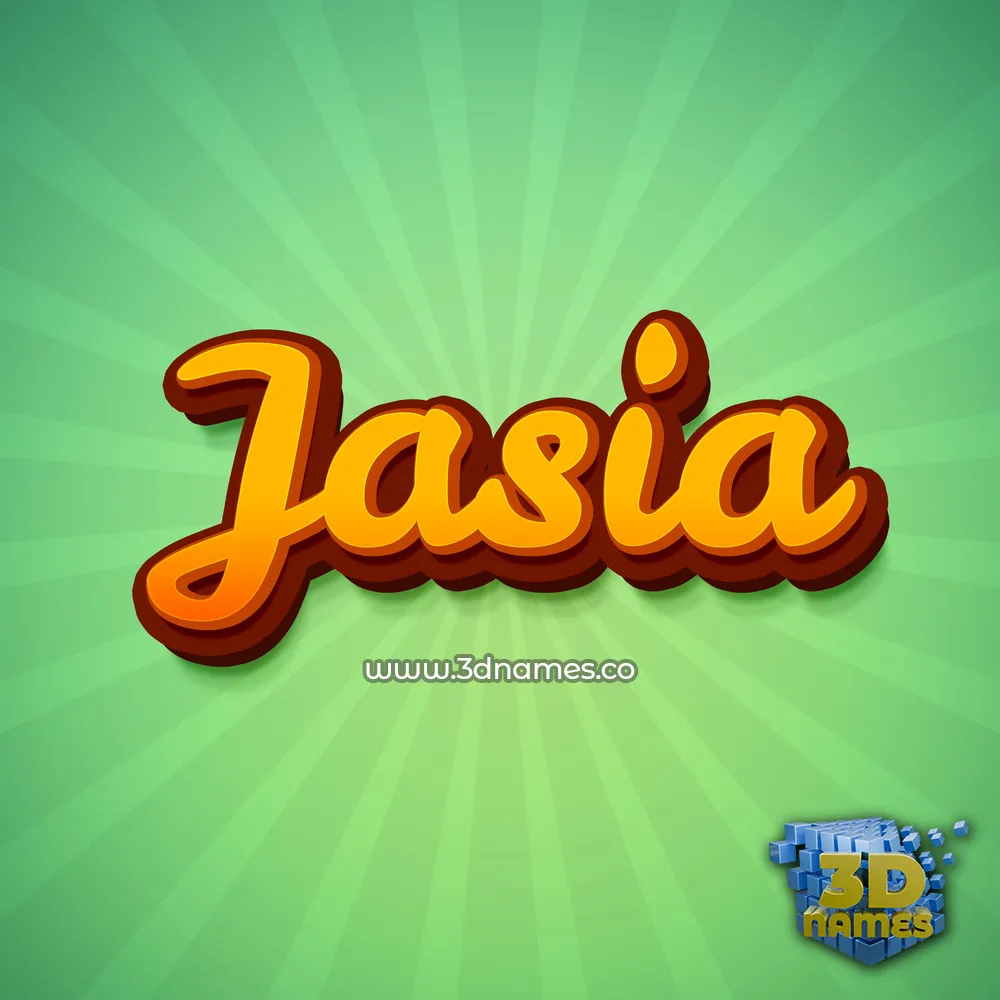 jasia in Green Rays style - 3D name wallpaper