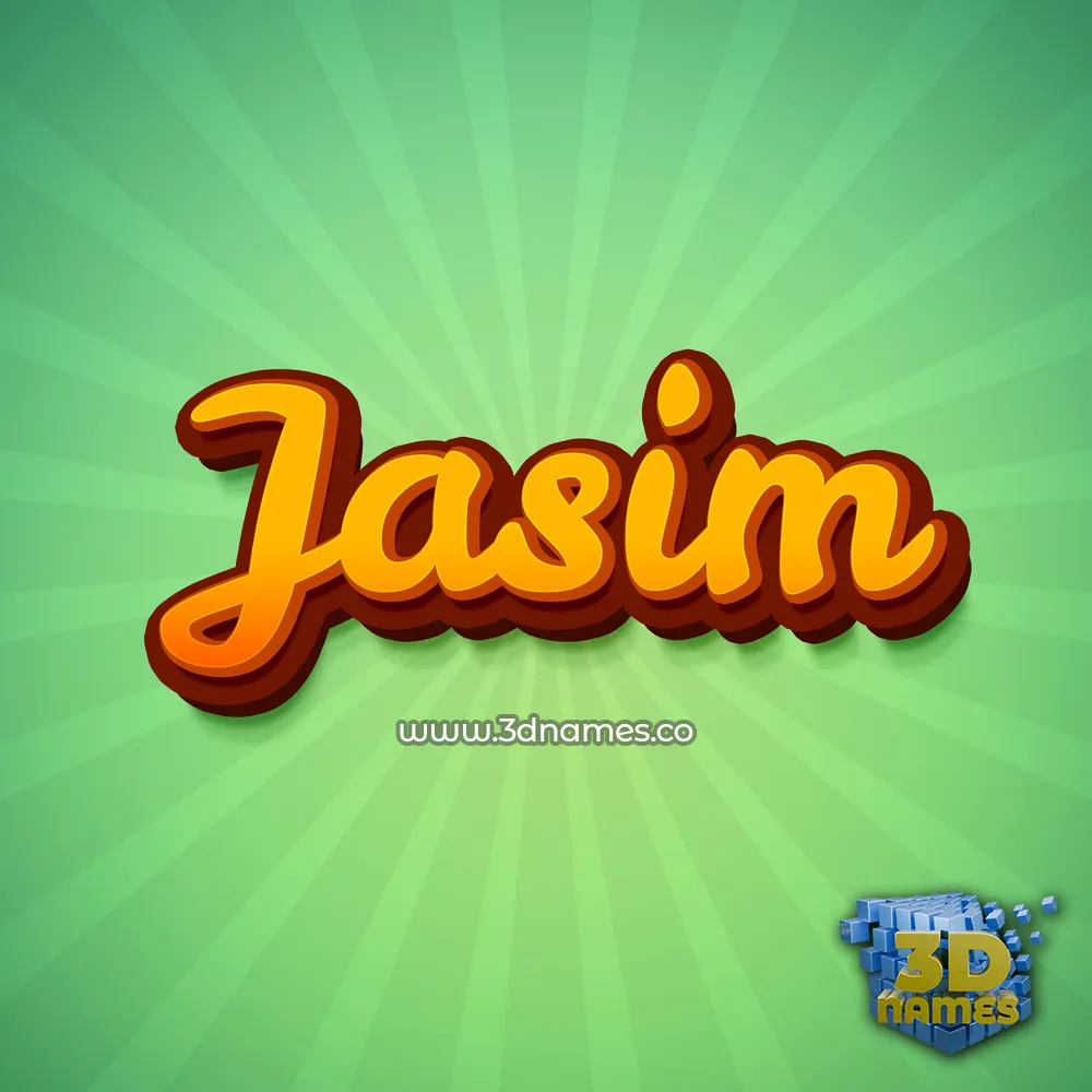 jasim in Green Rays style - 3D name wallpaper