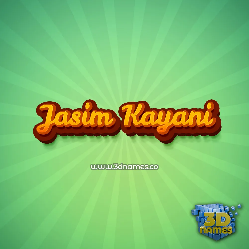 jasim kayani in Green Rays style - 3D name wallpaper
