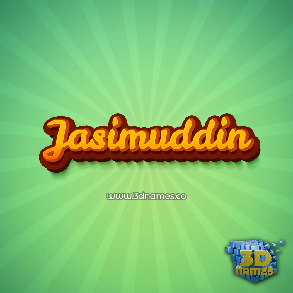 jasimuddin in Green Rays style - 3D name wallpaper