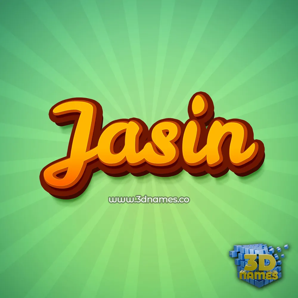 jasin in Green Rays style - 3D name wallpaper