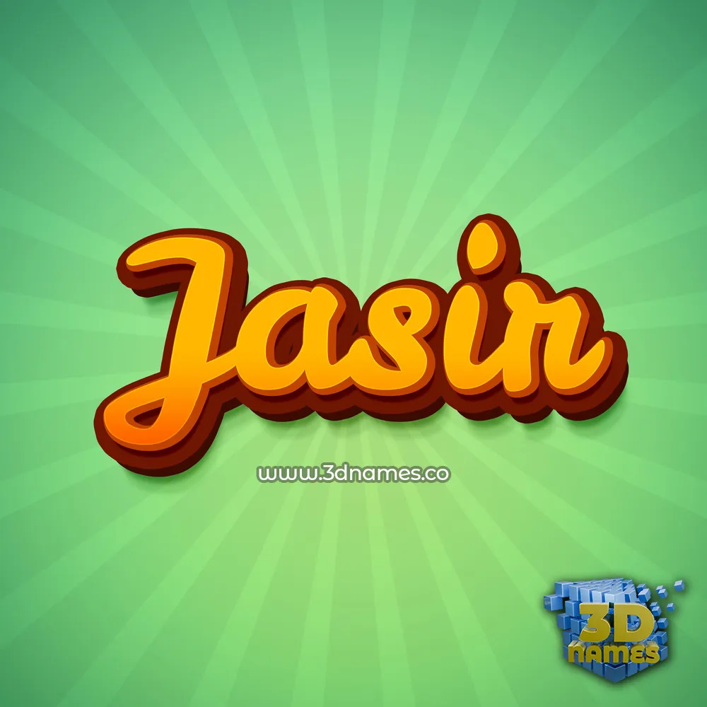 jasir in Green Rays style - 3D name wallpaper