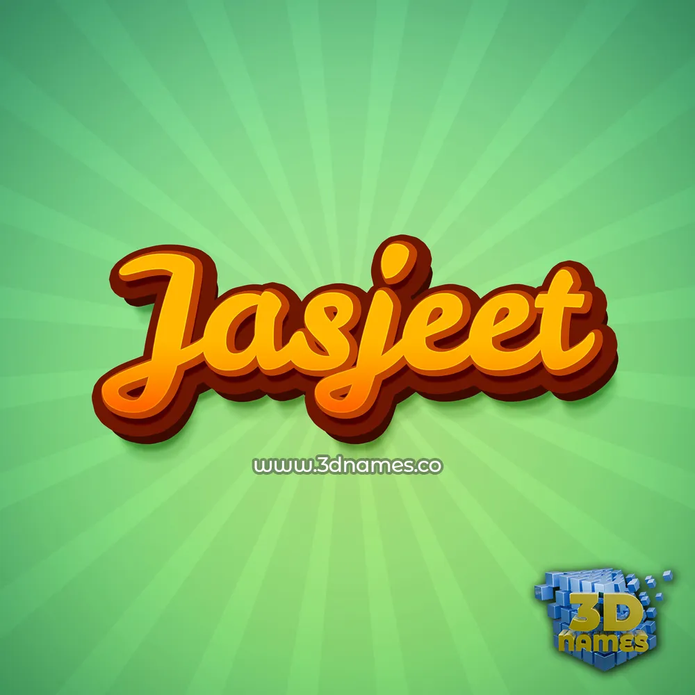 jasjeet in Green Rays style - 3D name wallpaper