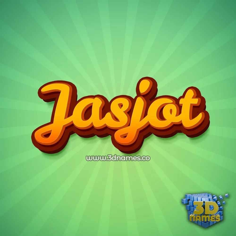 jasjot in Green Rays style - 3D name wallpaper