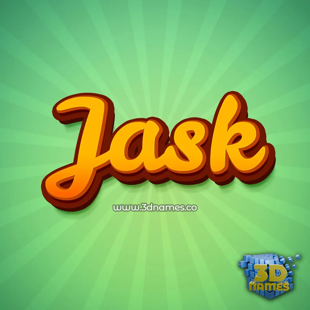 jask in Green Rays style - 3D name wallpaper