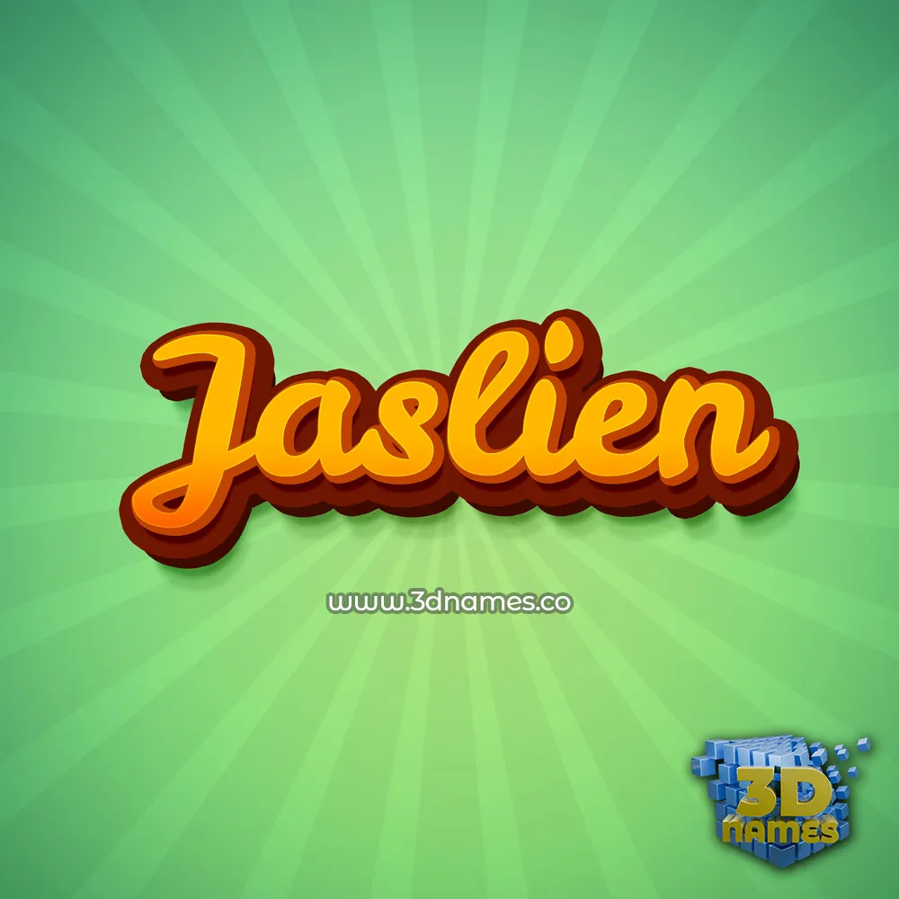jaslien in Green Rays style - 3D name wallpaper
