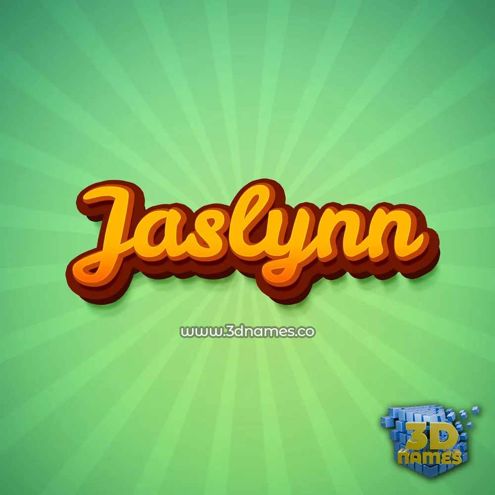 jaslynn in Green Rays style - 3D name wallpaper
