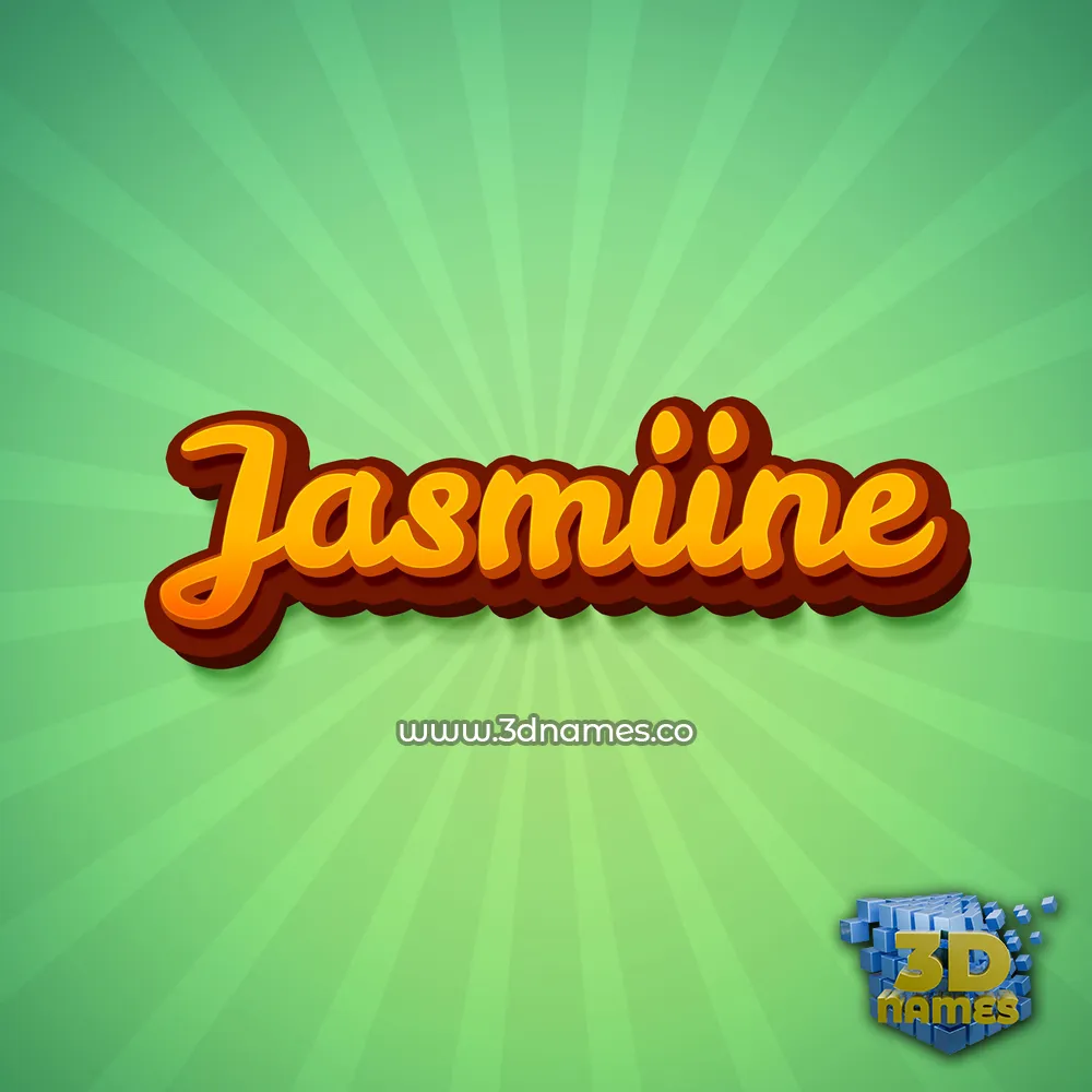 jasmiine in Green Rays style - 3D name wallpaper