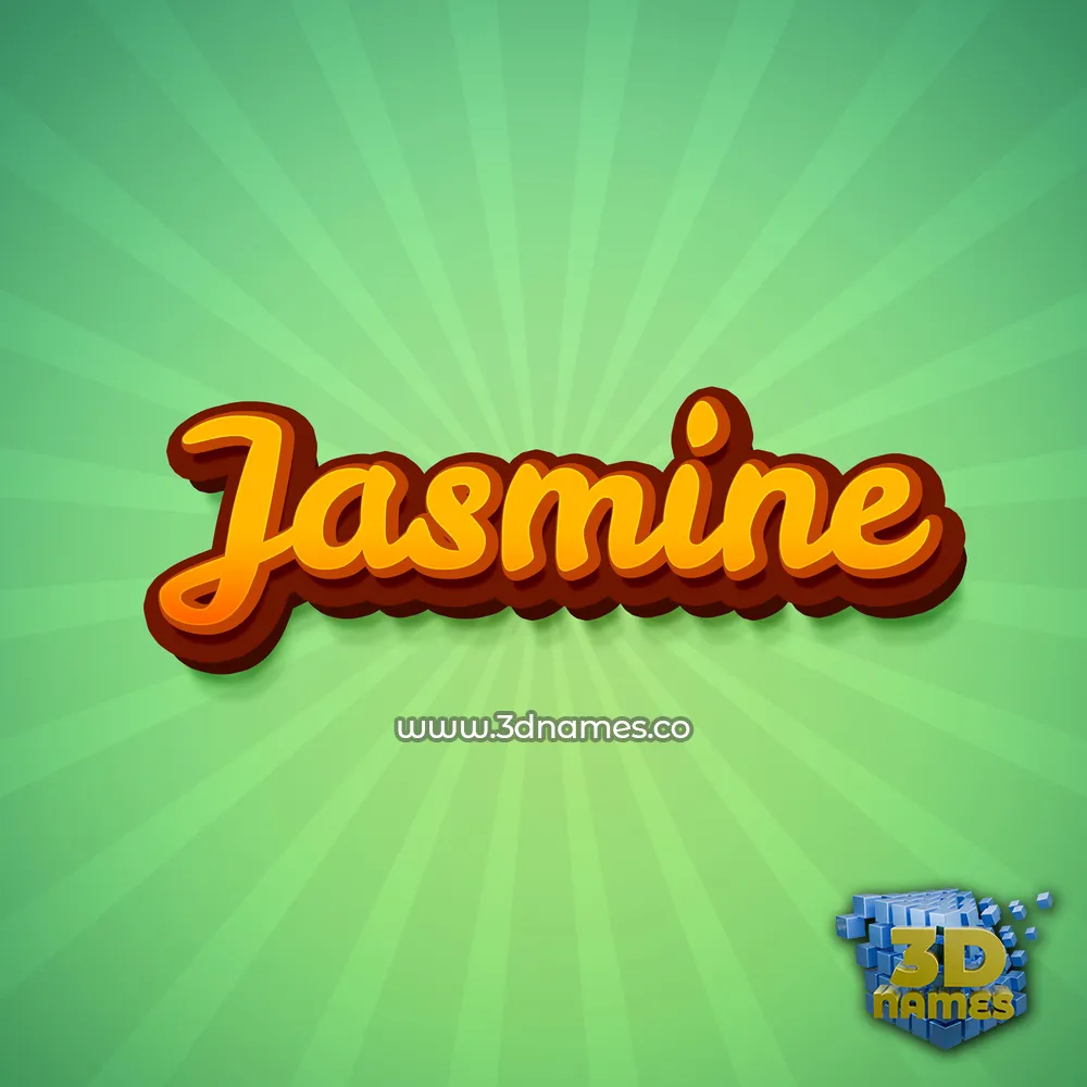 jasmine in Green Rays style - 3D name wallpaper