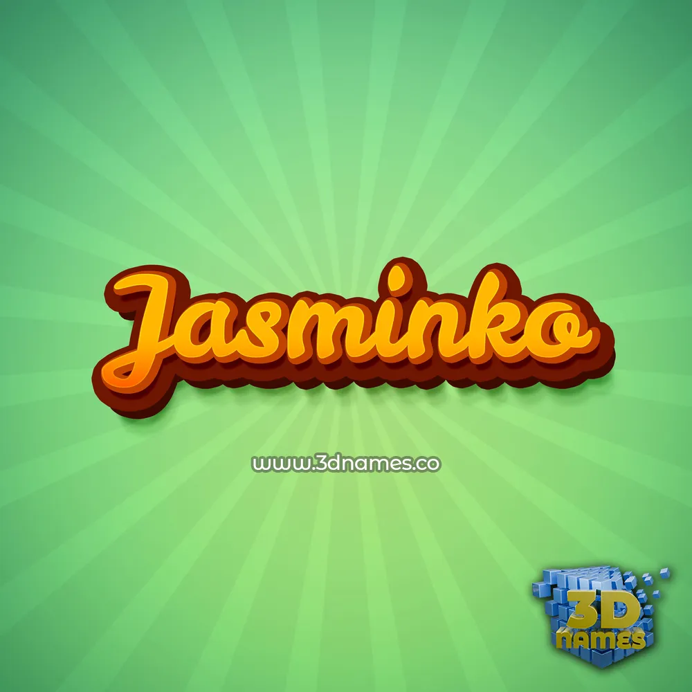 jasminko in Green Rays style - 3D name wallpaper