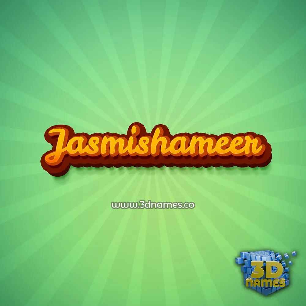 jasmishameer in Green Rays style - 3D name wallpaper