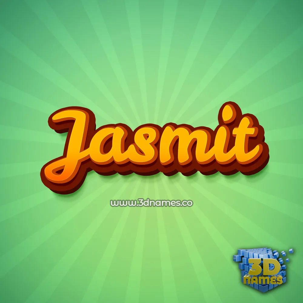 jasmit in Green Rays style - 3D name wallpaper
