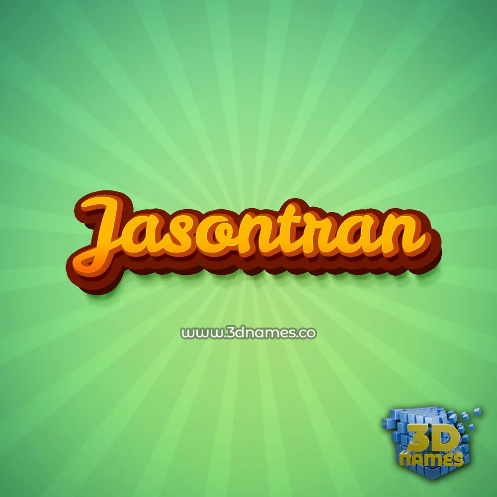 jasontran in Green Rays style - 3D name wallpaper