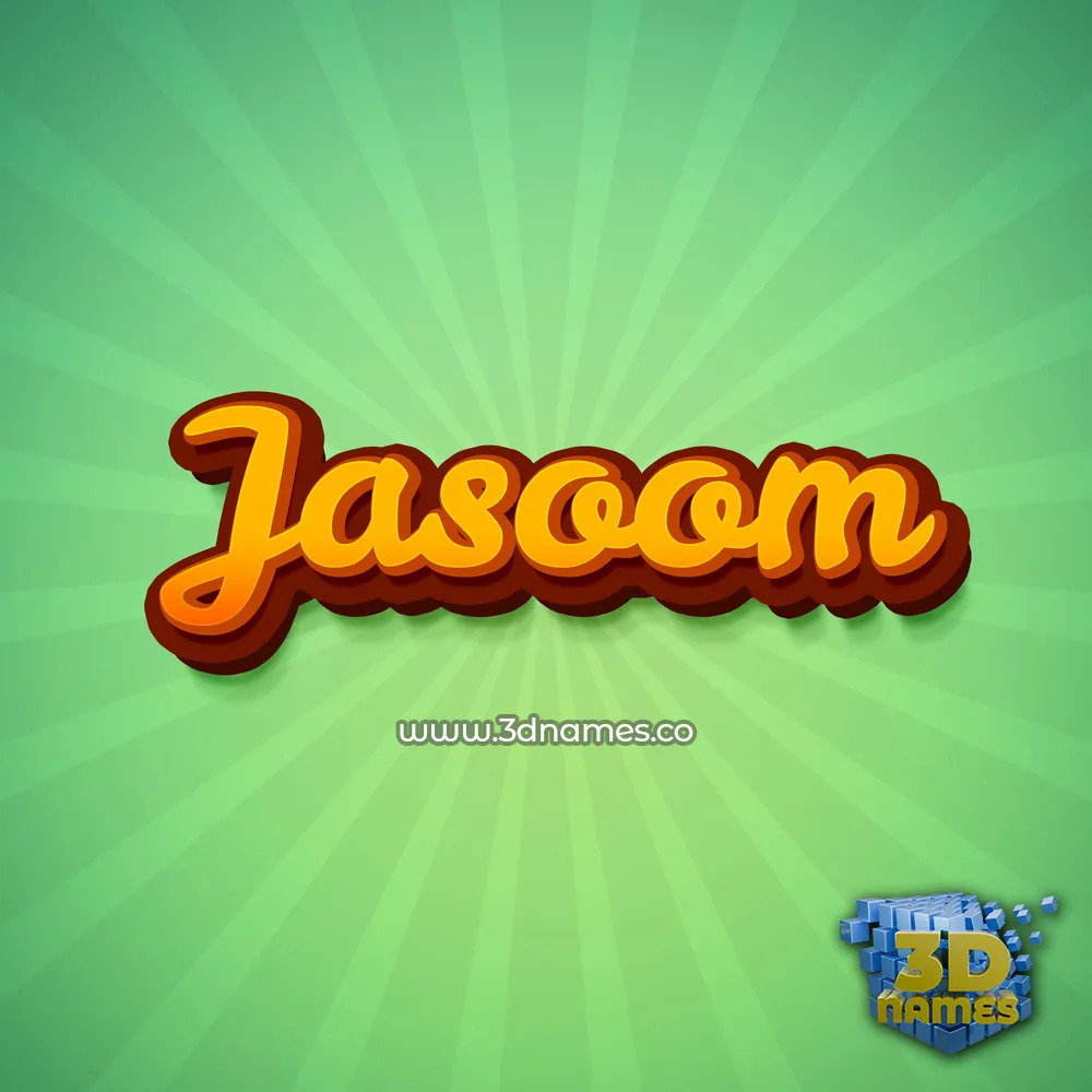 jasoom in Green Rays style - 3D name wallpaper