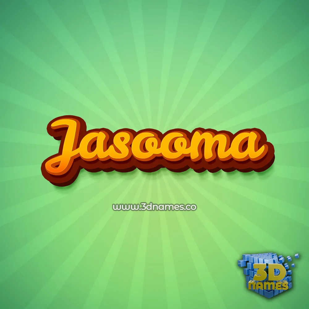 jasooma in Green Rays style - 3D name wallpaper