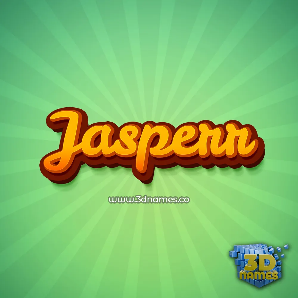 jasperr in Green Rays style - 3D name wallpaper