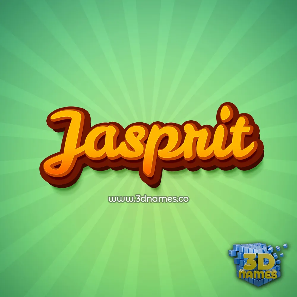 jasprit in Green Rays style - 3D name wallpaper
