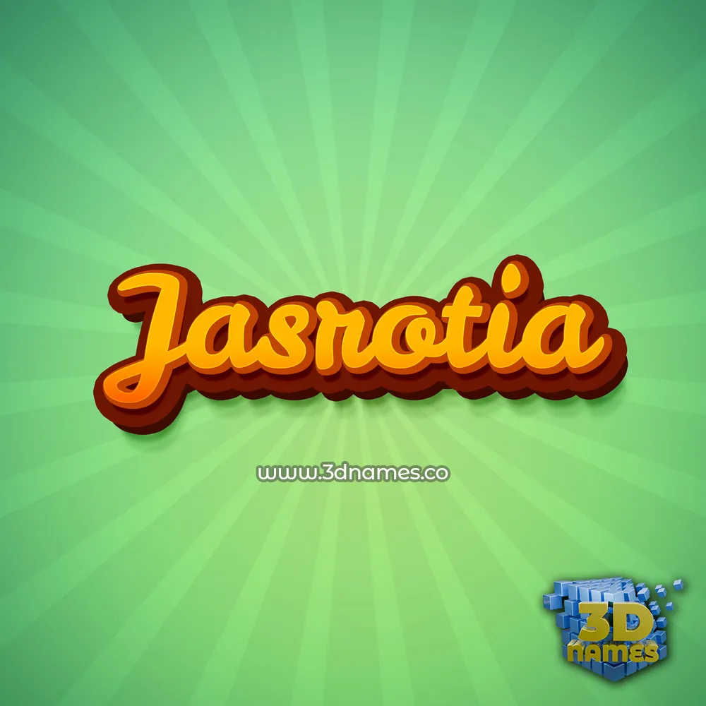 jasrotia in Green Rays style - 3D name wallpaper