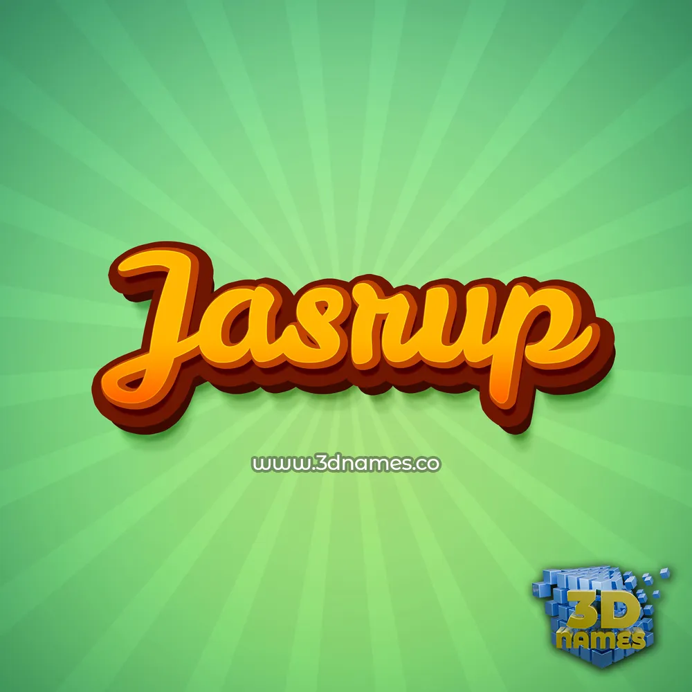 jasrup in Green Rays style - 3D name wallpaper