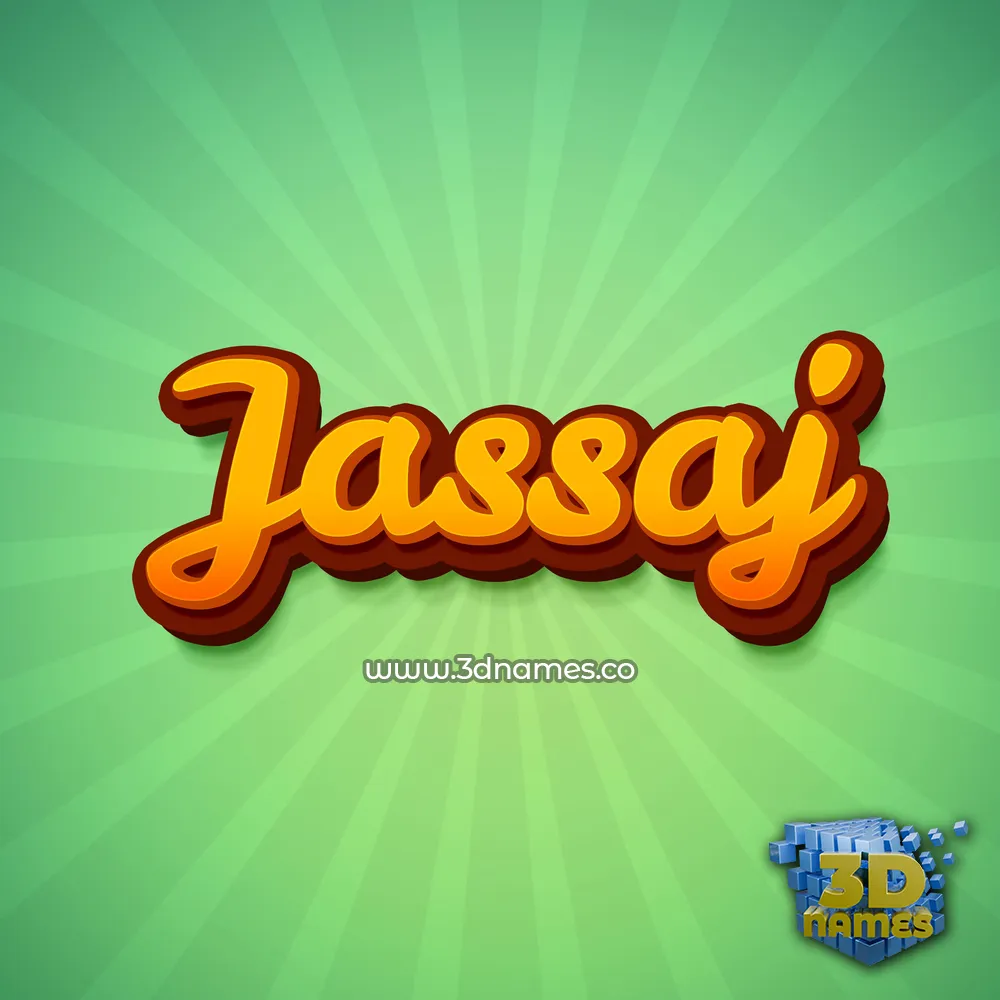 jassaj in Green Rays style - 3D name wallpaper