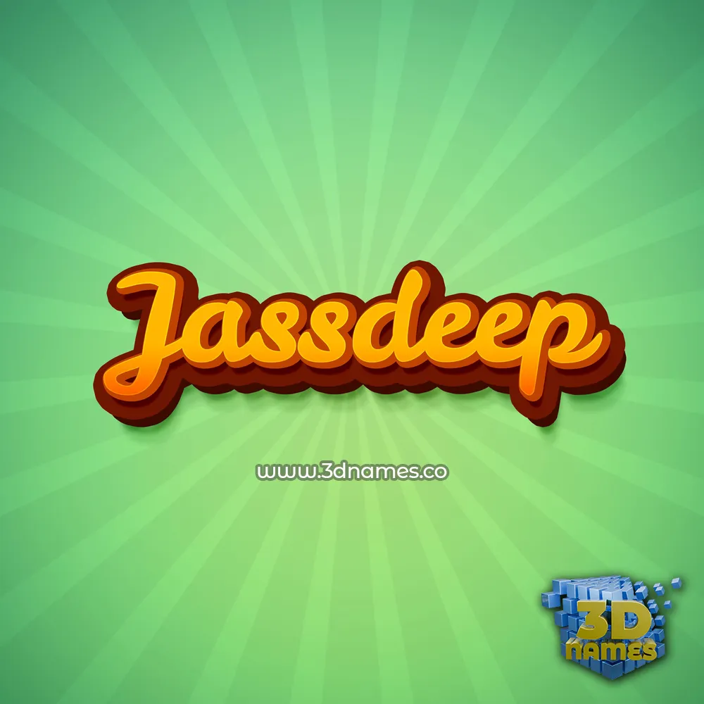 jassdeep in Green Rays style - 3D name wallpaper