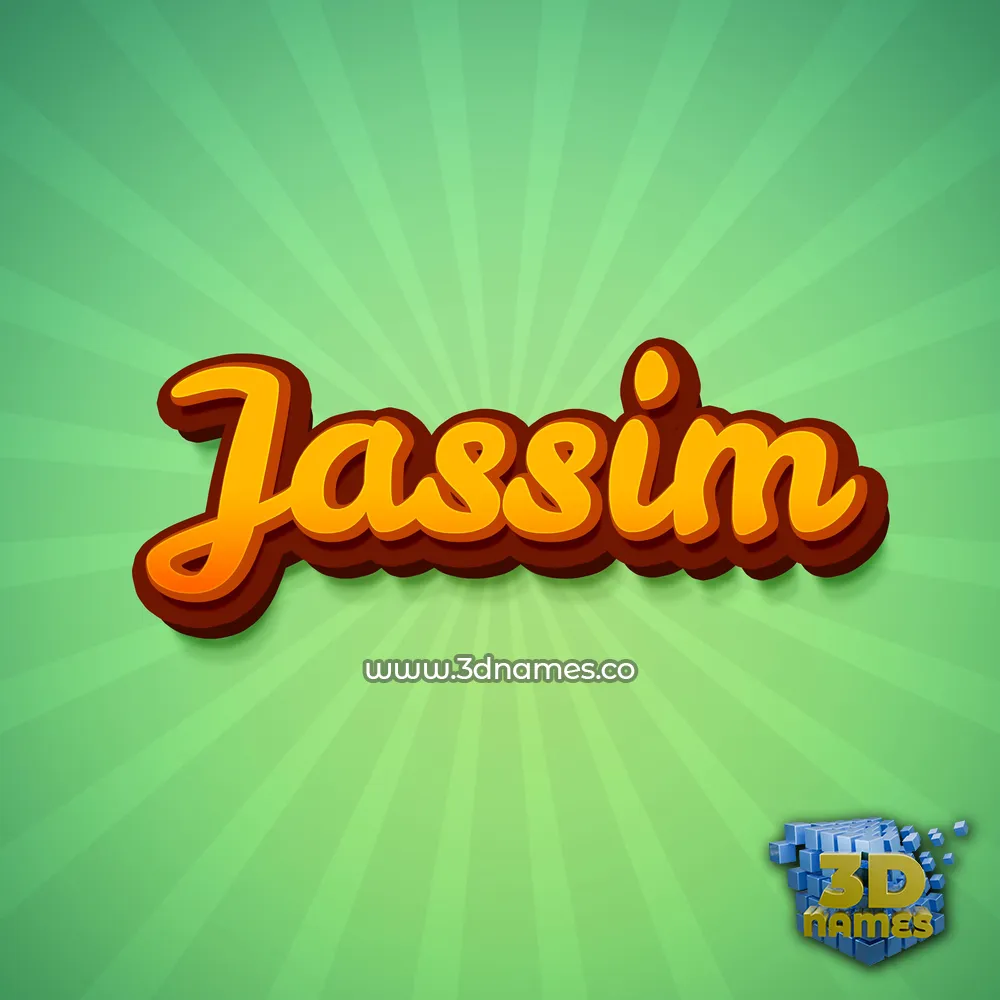 jassim in Green Rays style - 3D name wallpaper
