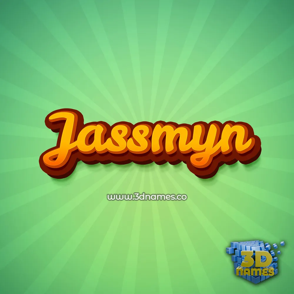 jassmyn in Green Rays style - 3D name wallpaper