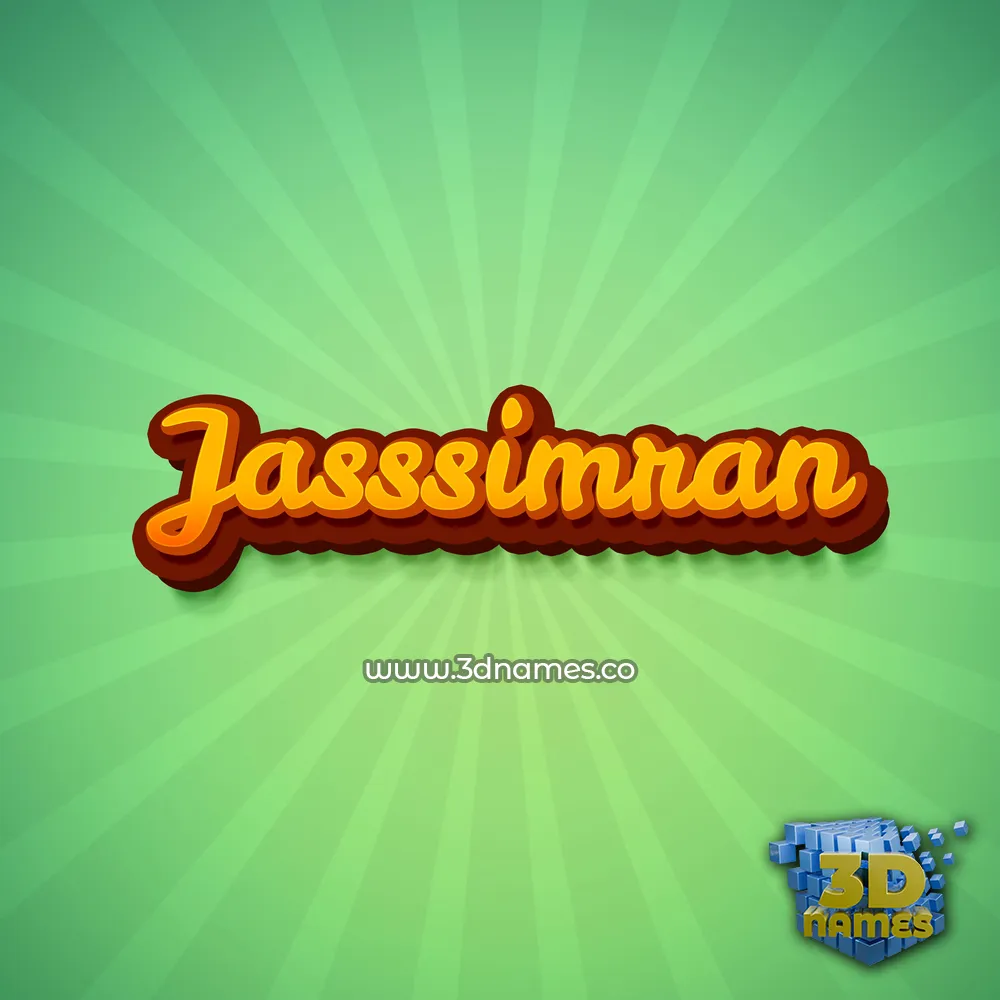 jasssimran in Green Rays style - 3D name wallpaper