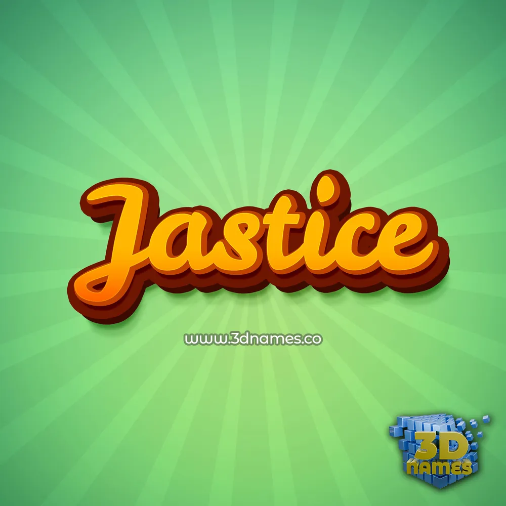 jastice in Green Rays style - 3D name wallpaper
