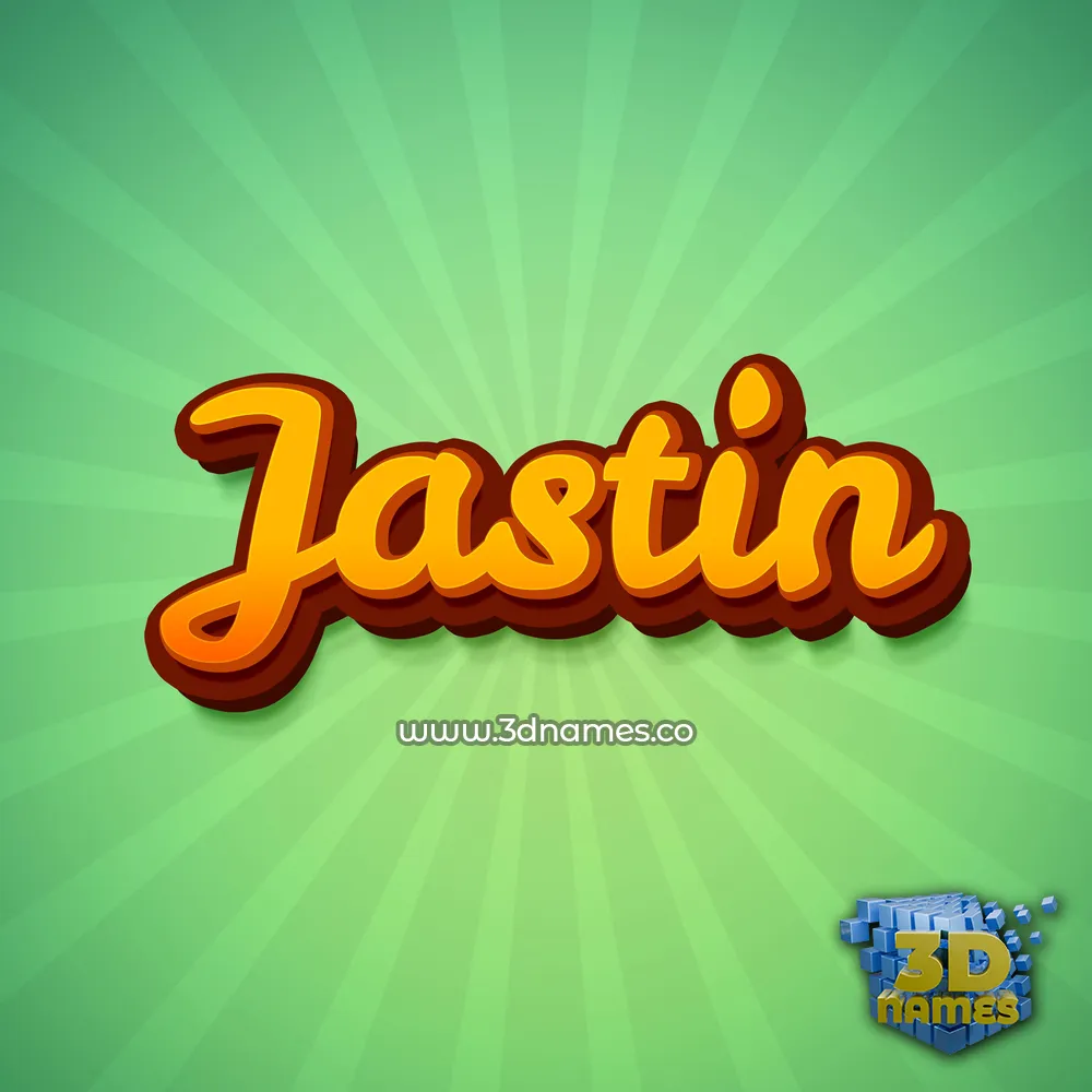 jastin in Green Rays style - 3D name wallpaper