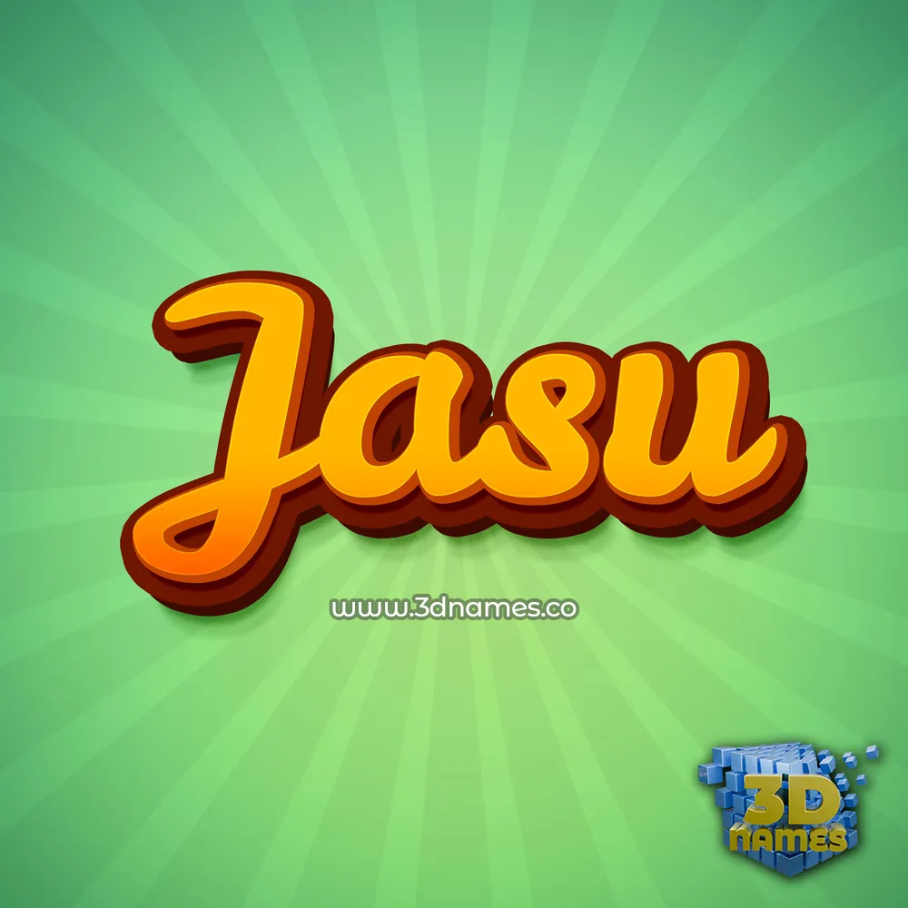 jasu in Green Rays style - 3D name wallpaper