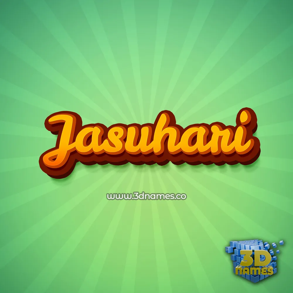 jasuhari in Green Rays style - 3D name wallpaper