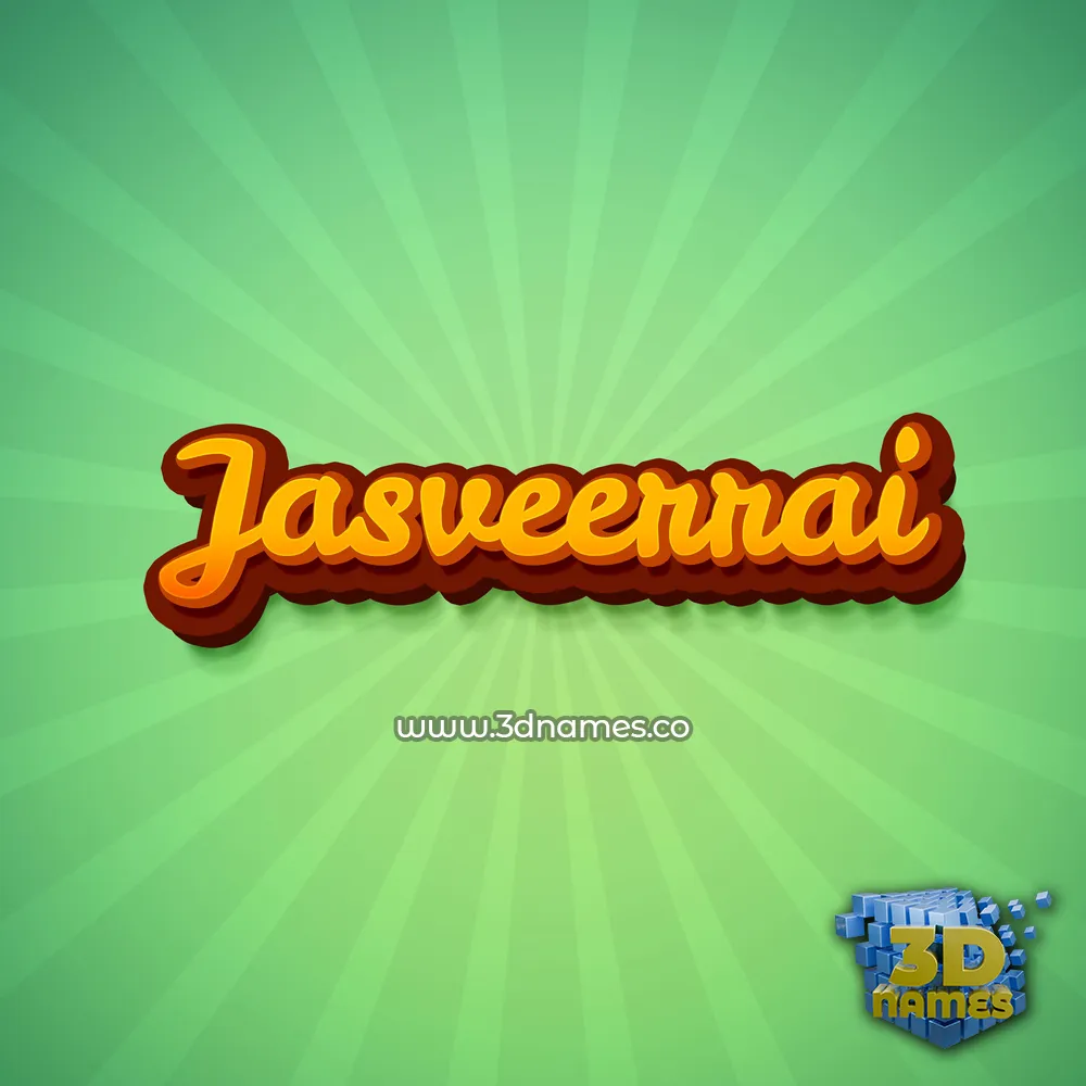 jasveerrai in Green Rays style - 3D name wallpaper