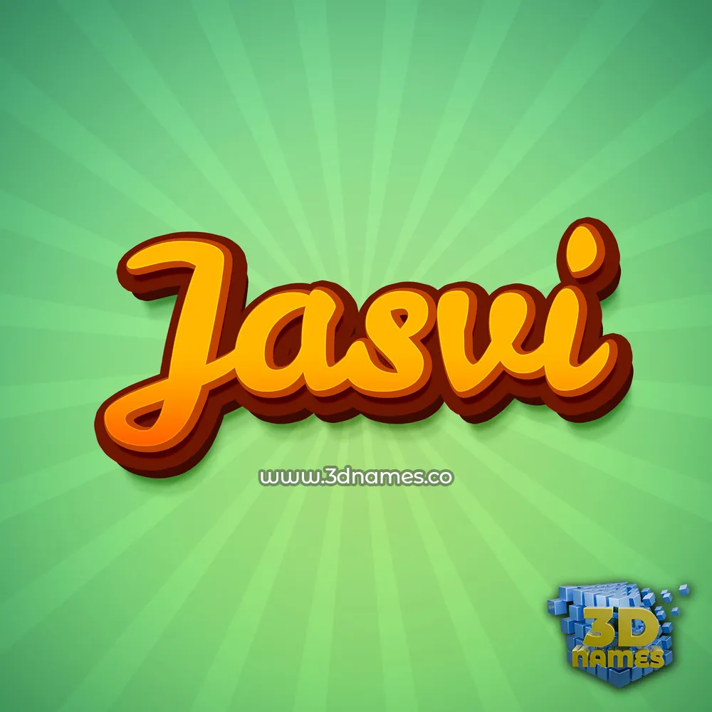 jasvi in Green Rays style - 3D name wallpaper