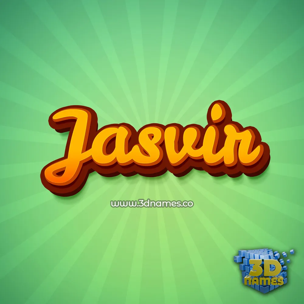 jasvir in Green Rays style - 3D name wallpaper